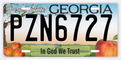 GA license plate PZN6727