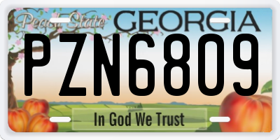 GA license plate PZN6809