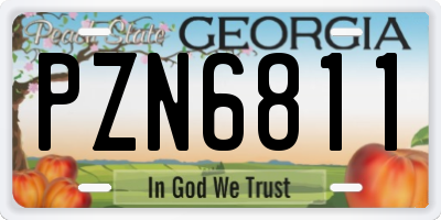 GA license plate PZN6811