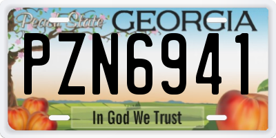GA license plate PZN6941