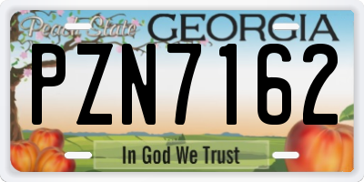 GA license plate PZN7162