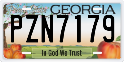 GA license plate PZN7179