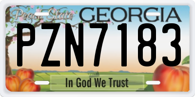 GA license plate PZN7183