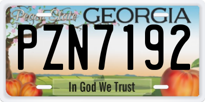 GA license plate PZN7192