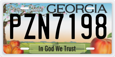 GA license plate PZN7198