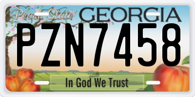 GA license plate PZN7458