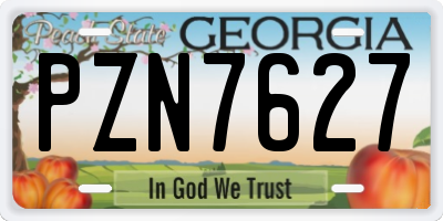 GA license plate PZN7627