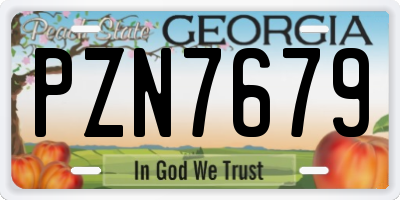 GA license plate PZN7679