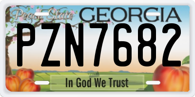 GA license plate PZN7682