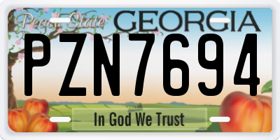 GA license plate PZN7694