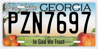 GA license plate PZN7697