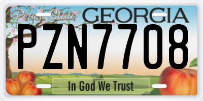 GA license plate PZN7708