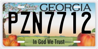 GA license plate PZN7712