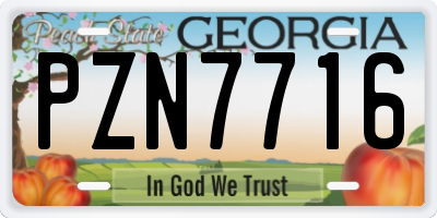 GA license plate PZN7716