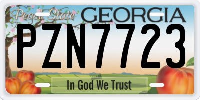 GA license plate PZN7723