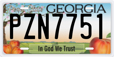 GA license plate PZN7751