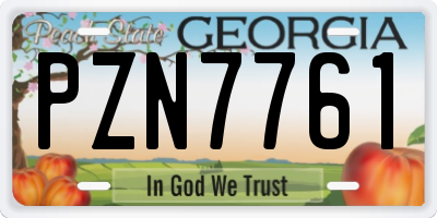 GA license plate PZN7761