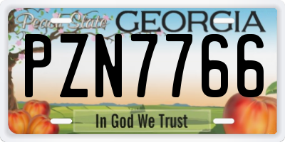 GA license plate PZN7766