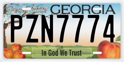 GA license plate PZN7774