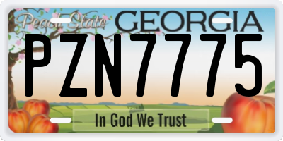 GA license plate PZN7775