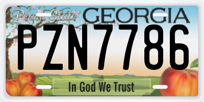 GA license plate PZN7786