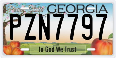 GA license plate PZN7797