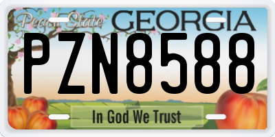 GA license plate PZN8588