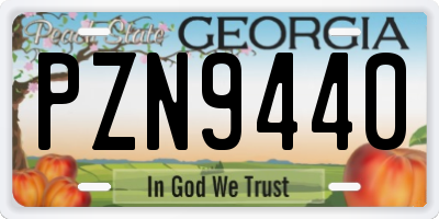 GA license plate PZN9440