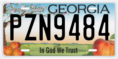 GA license plate PZN9484