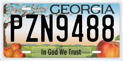 GA license plate PZN9488