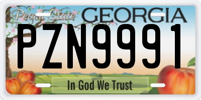 GA license plate PZN9991