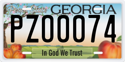 GA license plate PZO0074