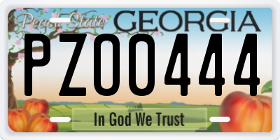 GA license plate PZO0444