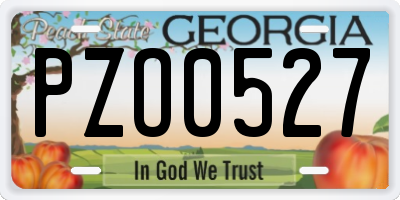 GA license plate PZO0527