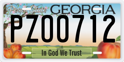 GA license plate PZO0712