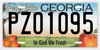 GA license plate PZO1095
