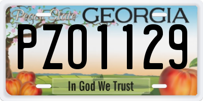 GA license plate PZO1129