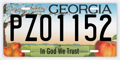 GA license plate PZO1152