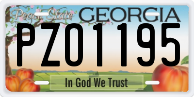 GA license plate PZO1195