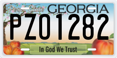 GA license plate PZO1282