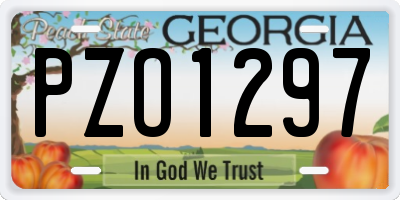 GA license plate PZO1297