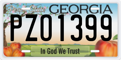 GA license plate PZO1399