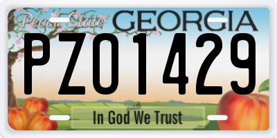 GA license plate PZO1429