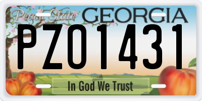 GA license plate PZO1431