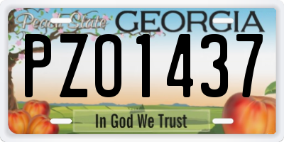 GA license plate PZO1437