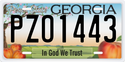 GA license plate PZO1443