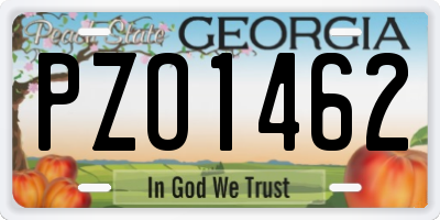 GA license plate PZO1462