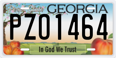 GA license plate PZO1464