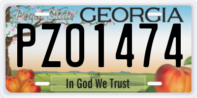 GA license plate PZO1474