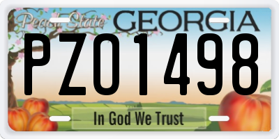 GA license plate PZO1498